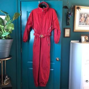 Women's Bold Red Ski Jumpsuit